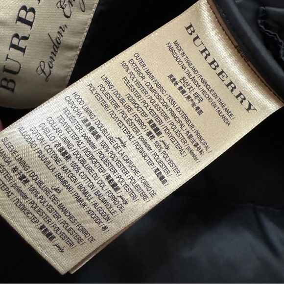 Burberry Sz S Puffer Goose Down Coat Jacket Hood ( Flaw ! ) - Picture 12 of 15